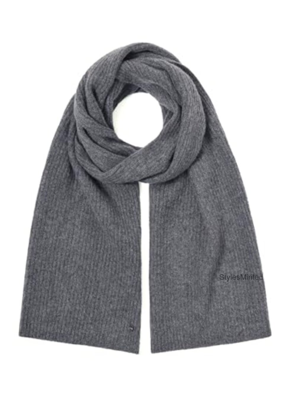 100% Pure Cashmere Scarf Knit Rib Lightweight Winter Wrap